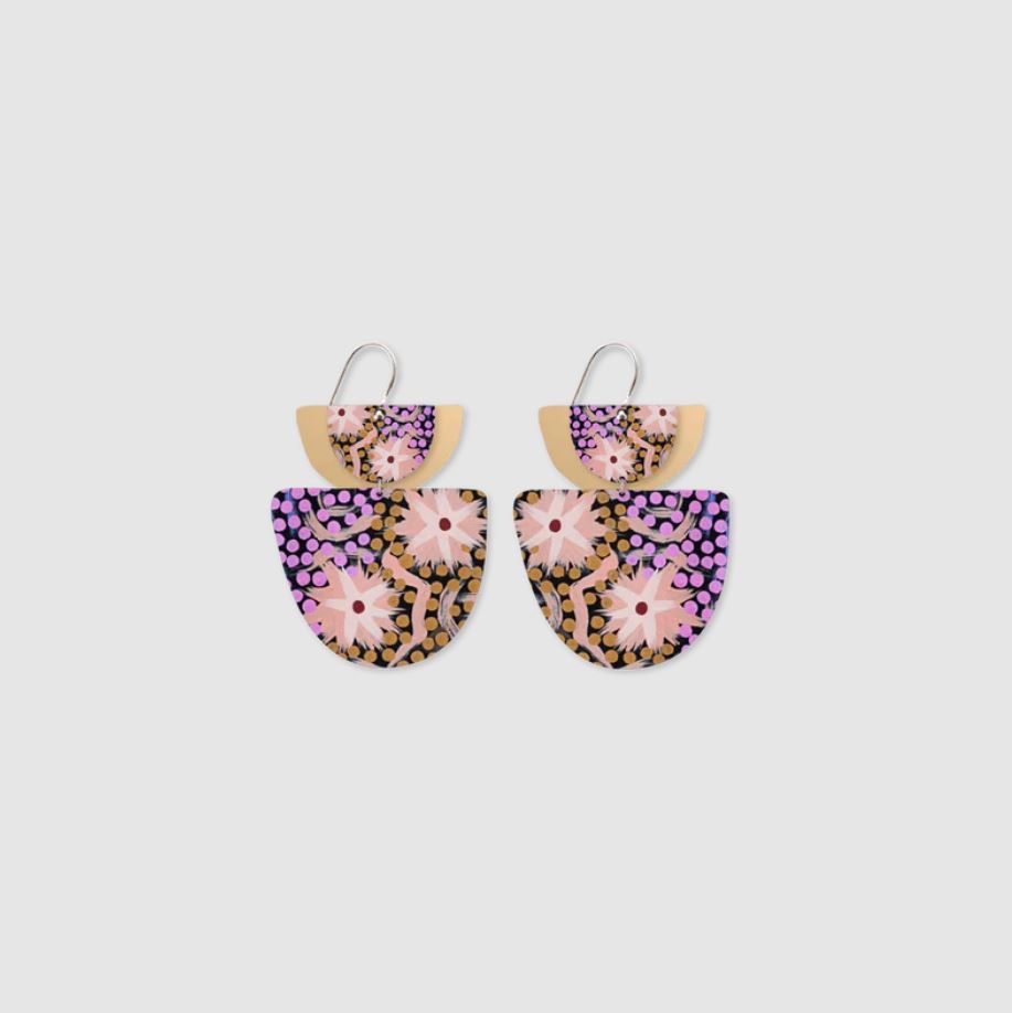 Azeza Possum Ceremony Layered Double Bell drop Earrings