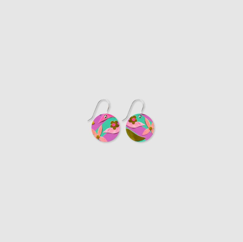 Laura Blythman Floral Scape Circle Drop Earrings