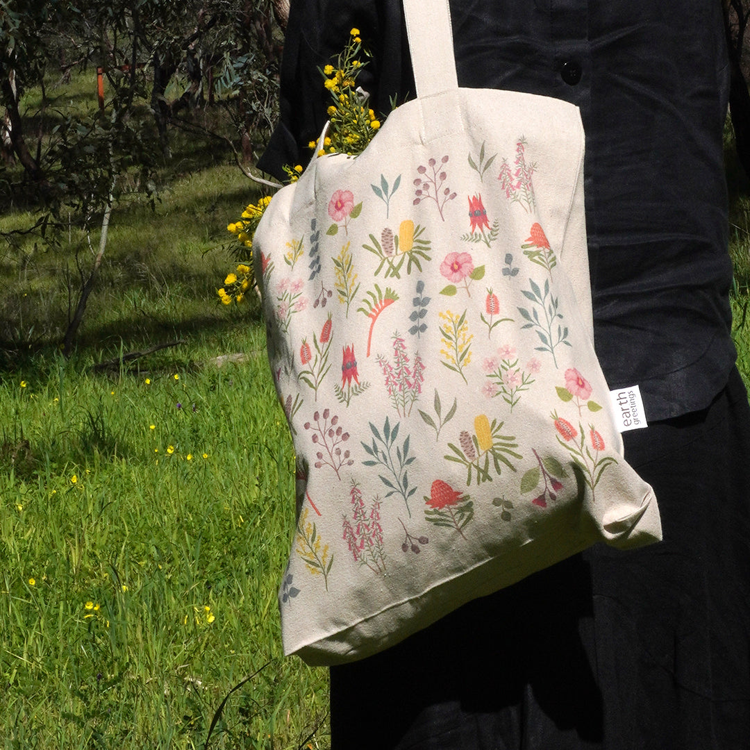 Australian Wildflowers | Tote Bag With Pocket
