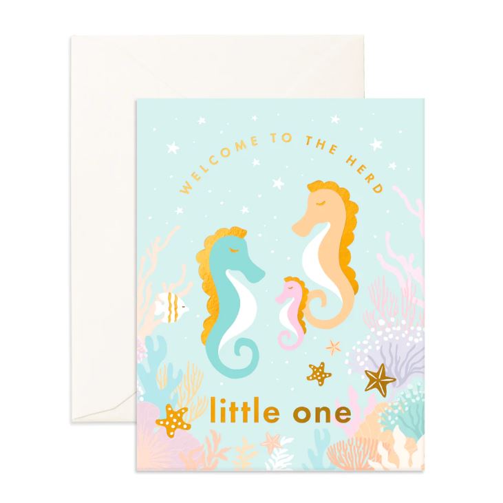 Welcome Little Seahorse | Greeting Card