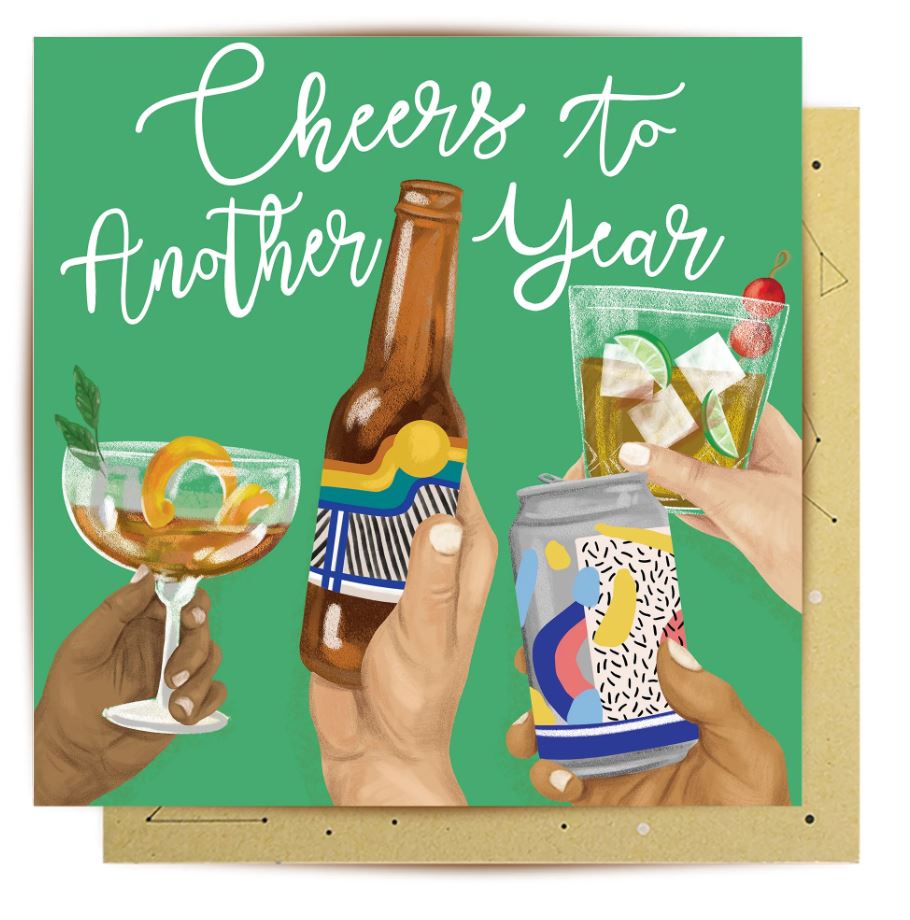 Cheers To Another Year Greeting Cards