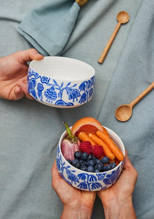 Sunny Day Stackable Bowls Two Set | Cobalt Garden