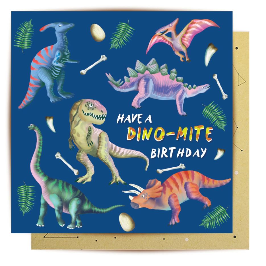 Dino-Mite Birthday Greeting Card
