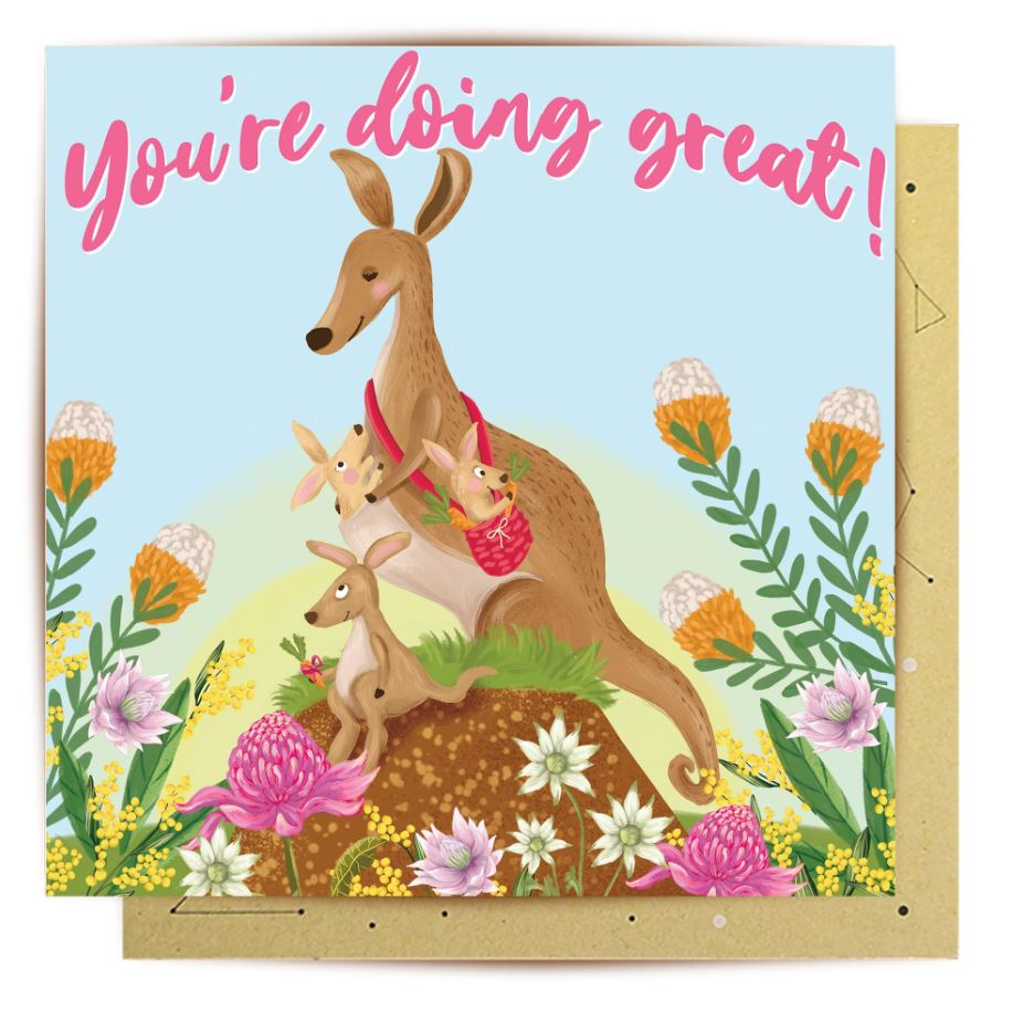 Doing Great Kangaroo Greeting Card