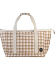 Olive Check Tote Bag