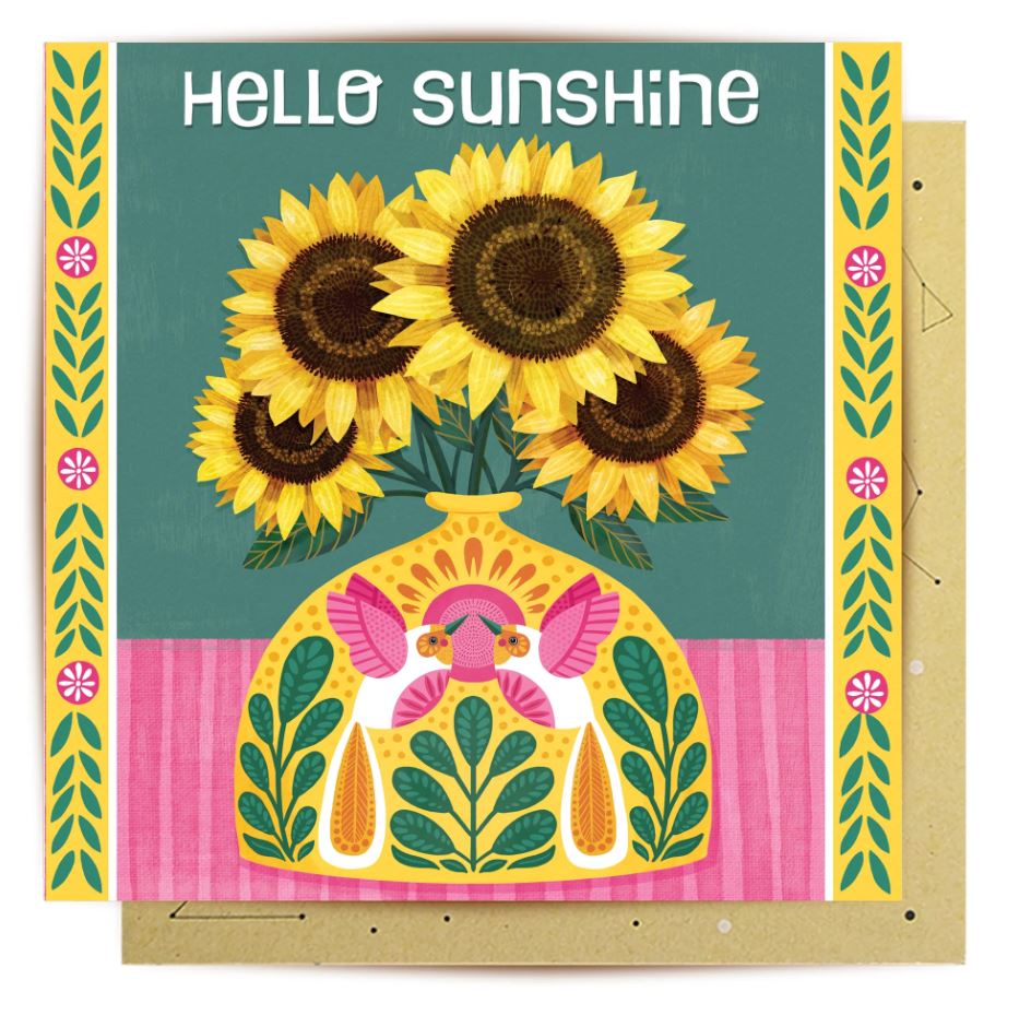 Hello Sunflowers Greeting Card