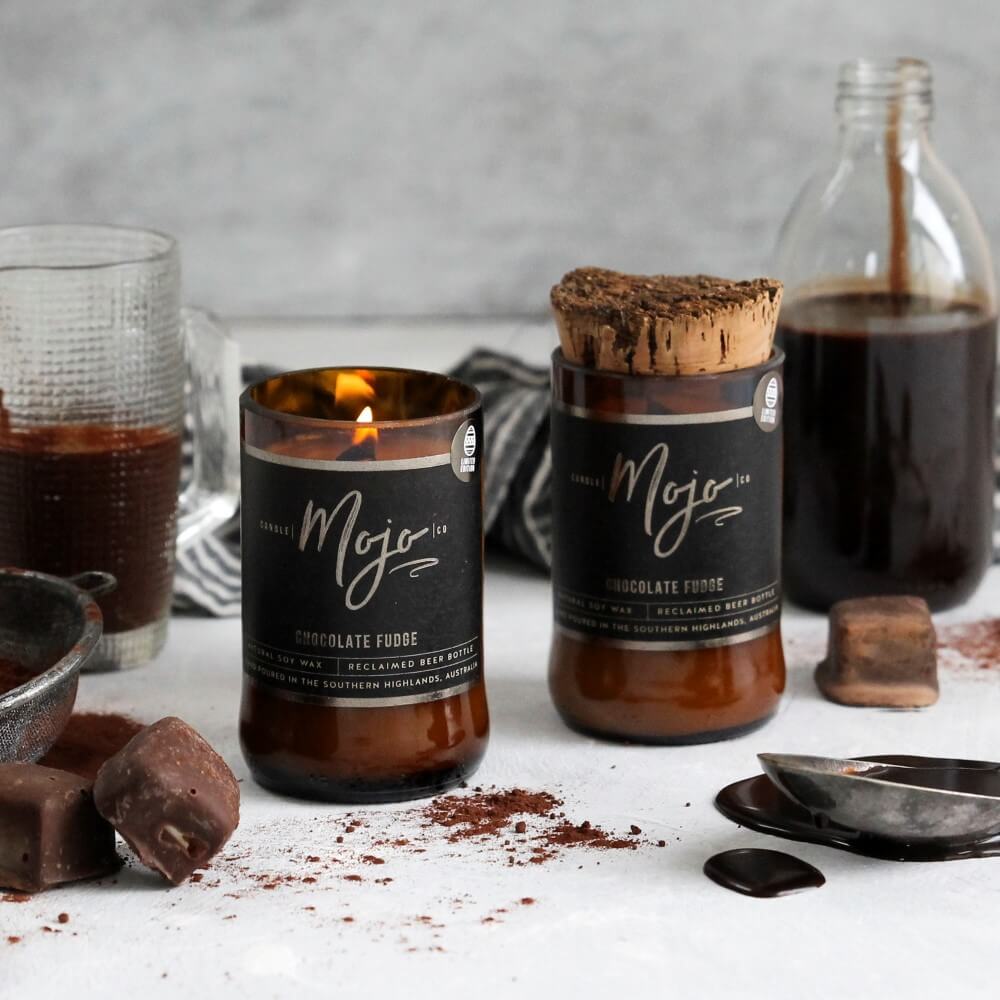 Reclaimed Beer Bottle Candle | Chocolate Fudge