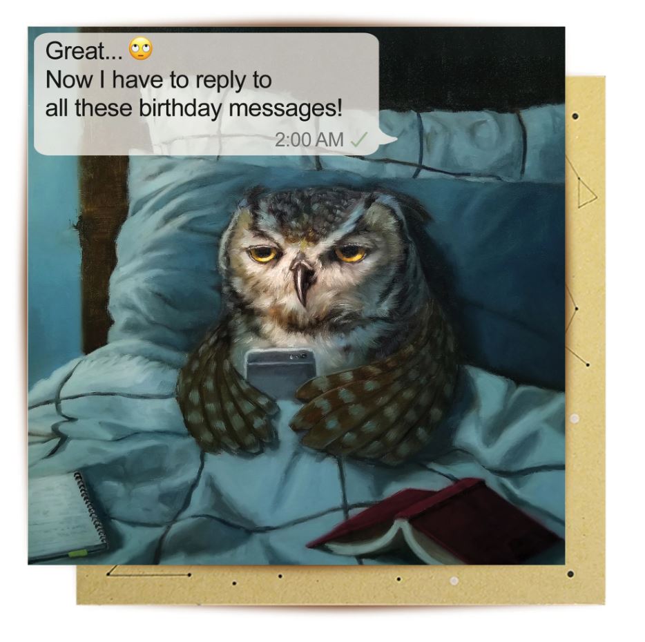 Night Owl Greeting Card