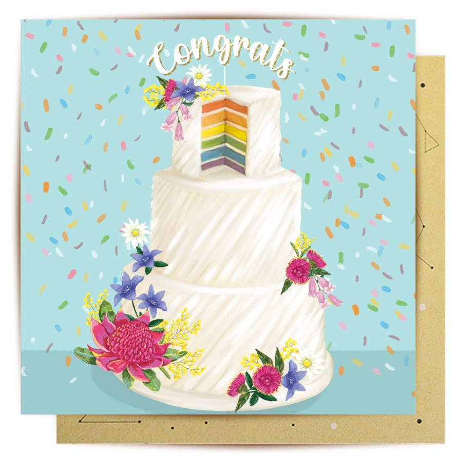 Wedding Cake Confetti Greeting Cards