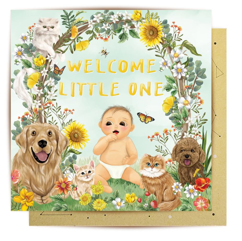 Welcome Little One Arch Greeting Card