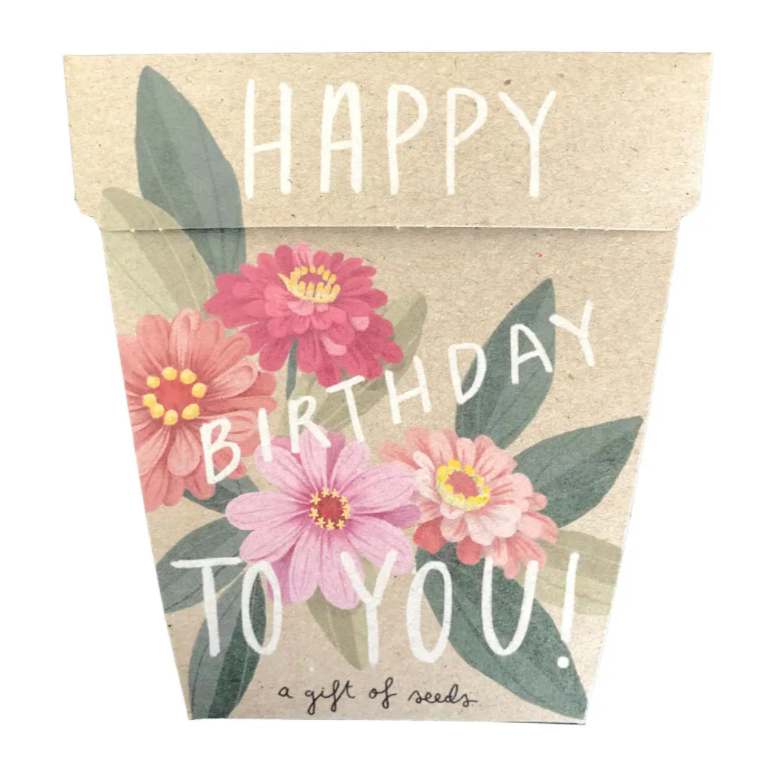 Gift Of Seeds Card │Happy Birthday Zinnia