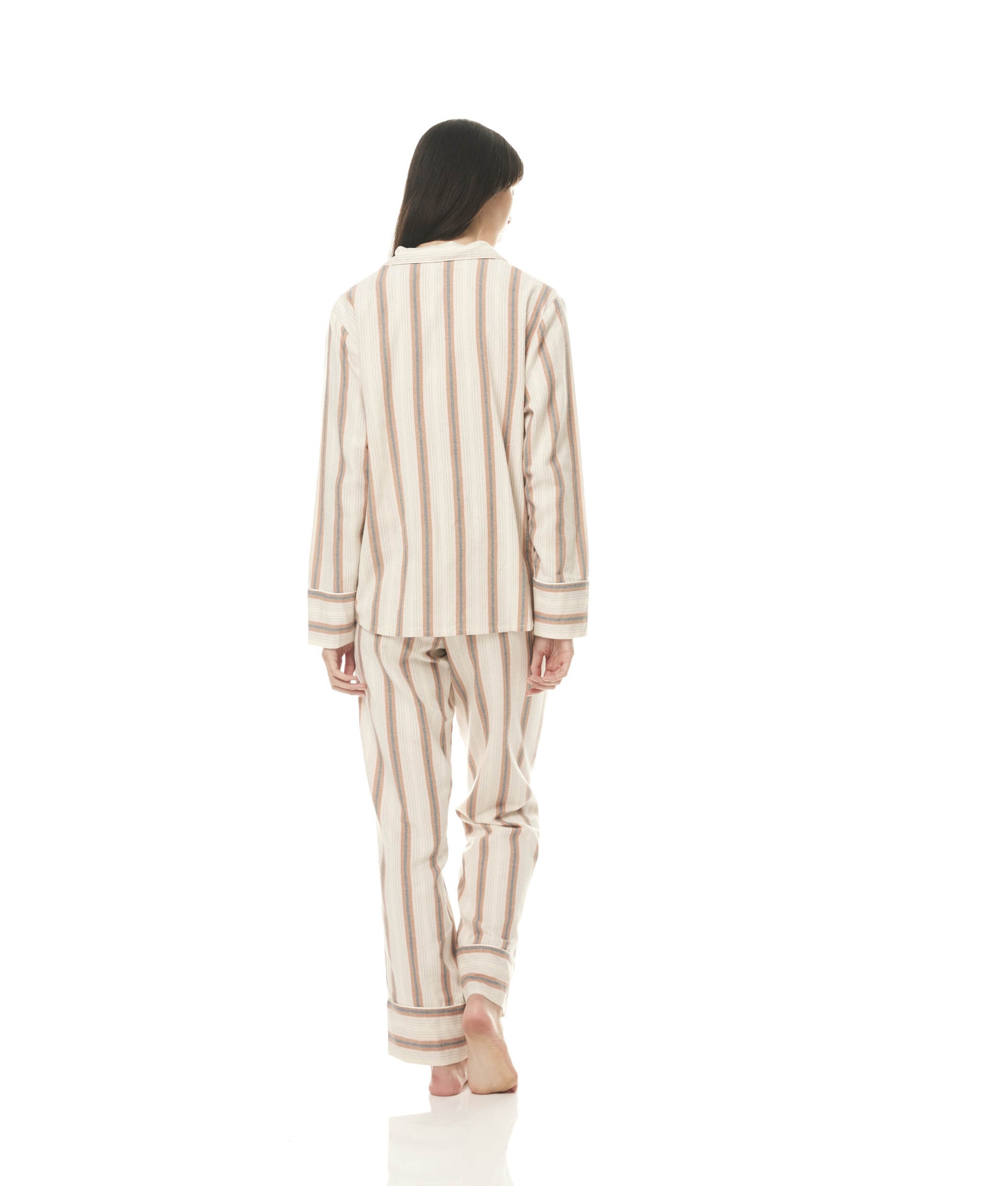 Iliana Cotton PJ Set | Tan Stripe