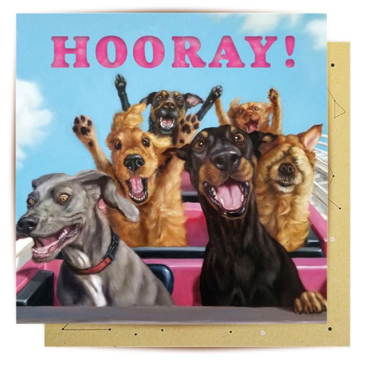 Rollercoaster Dogs Greeting Card