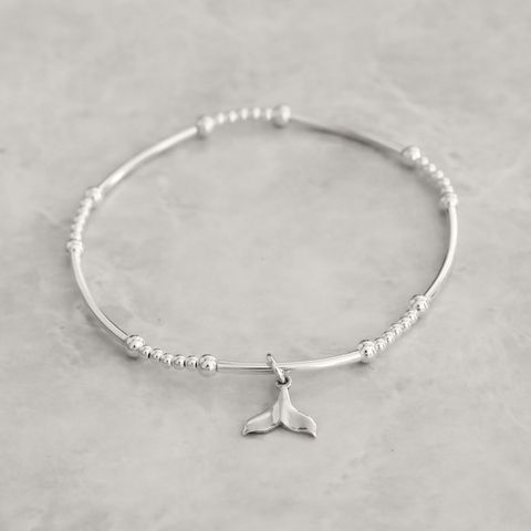 Silver Whale Tail Bracelet