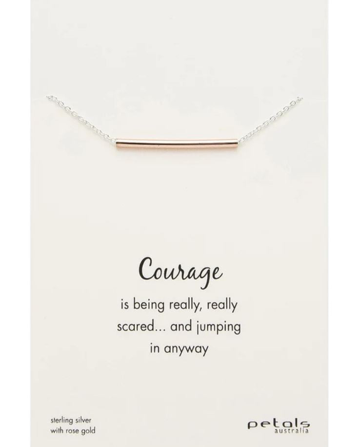 Courage Bar Necklace | Rose