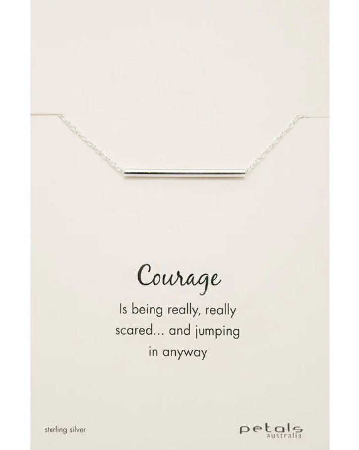 Courage Bar Necklace | Silver