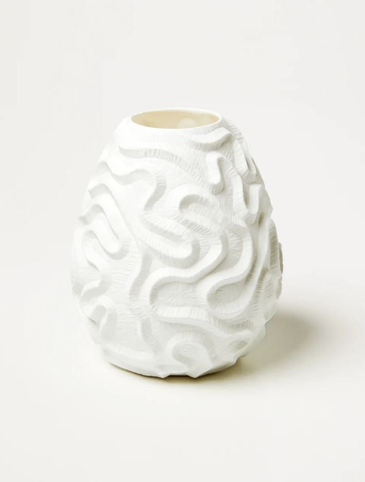 White Coral Groove Vase